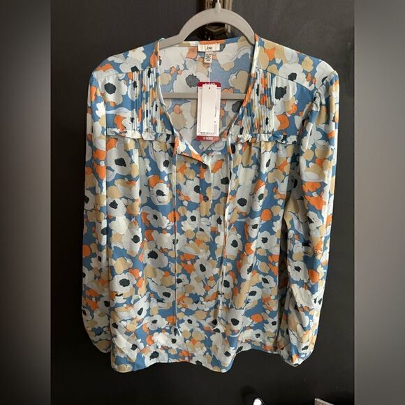 Joie Women's Limited Edition Long Sleeve Peasant Top Floral Fields, X-Large NWT - Picture 5 of 9